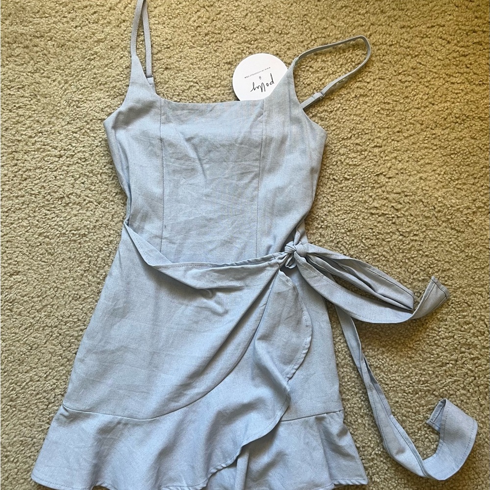 Elegant Gray Wrap Dress